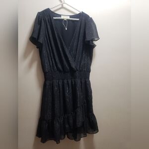 MICHAEL KORS Black Shimmer Dress Size: XL NWT